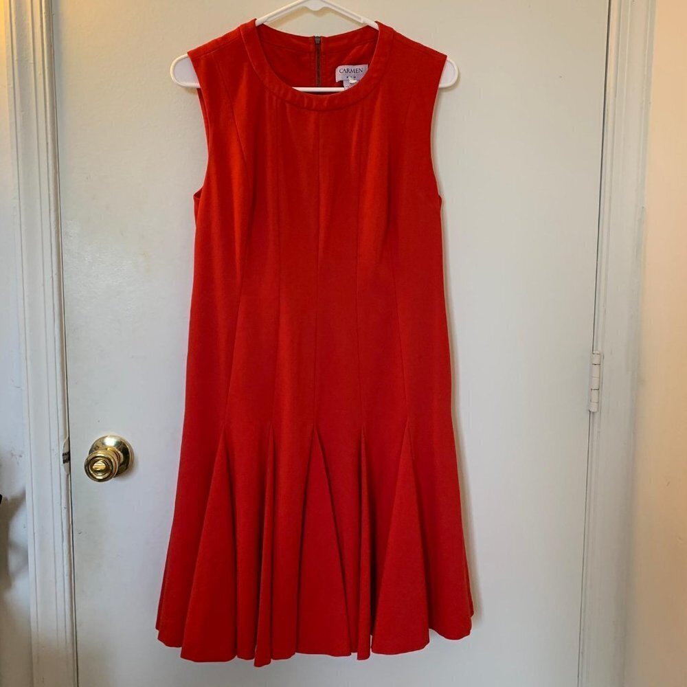 Carmen Marc Valvo Sleeveless Red Dress - Size 4